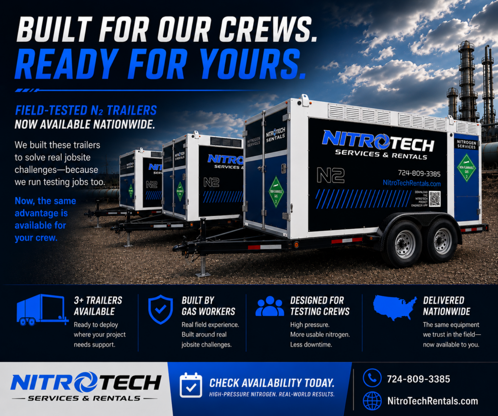 NitroTech field-tested N2 nitrogen trailer fleet available nationwide